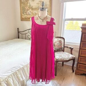 robbie bee pink pleated chiffon dress size 12
